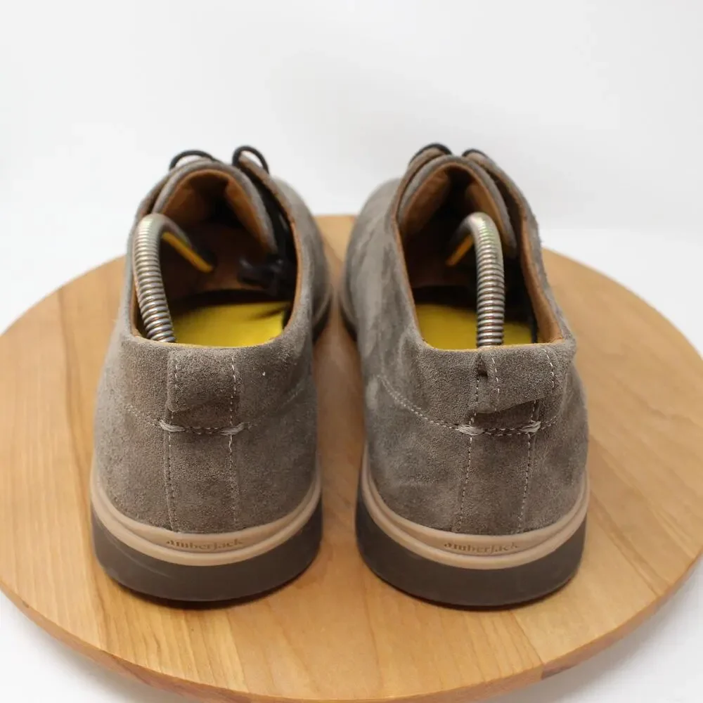 Gray Suede Derby Shoes - Men's Classic Lace-Up